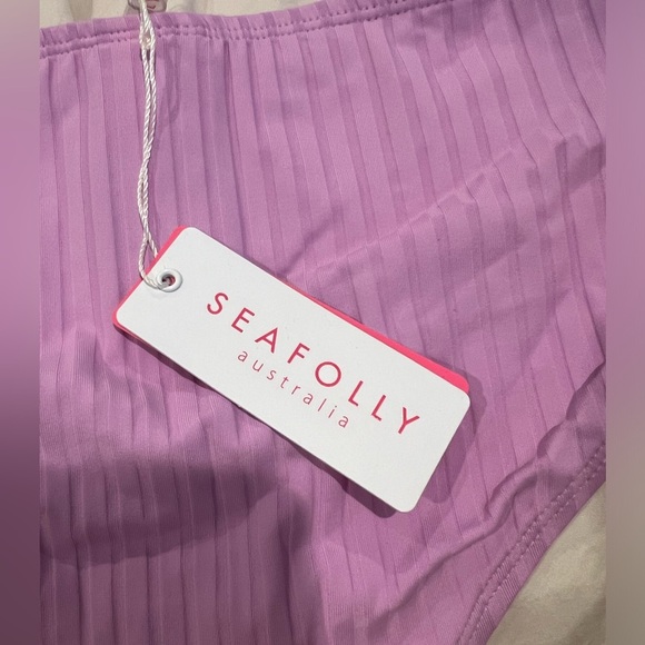 NWT Seafolly Australia Girls Summer Essential Tie Back Bikini in Violet size 14 - Picture 7 of 8